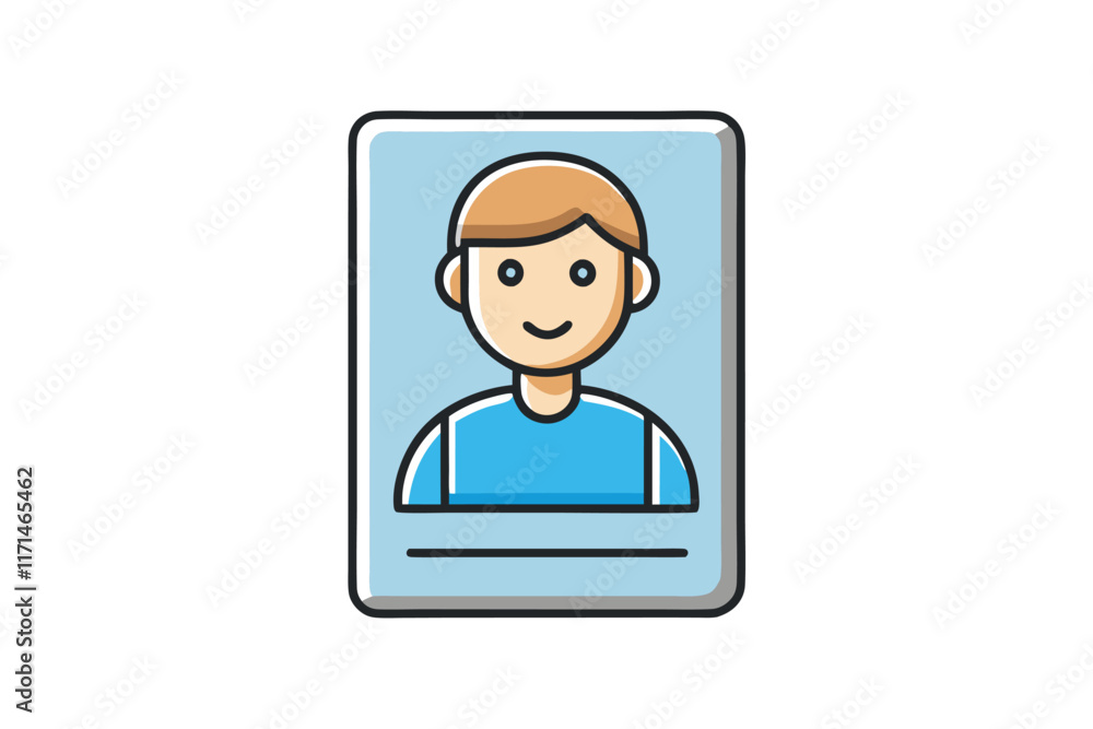 Minimalistic user avatar with a smiling face on a circular background, perfect for identity icons or social media profiles Minimalistic user avatar with a smiling face on a circular background, perfect for identity icons or social media profiles