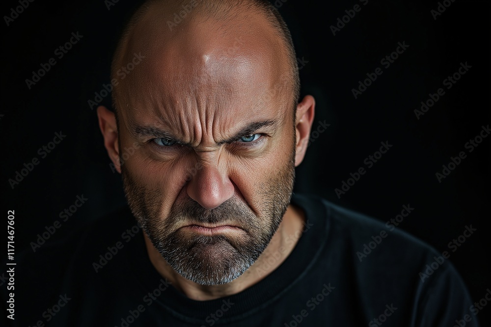 A serious and frustrated man staring intensely at the camera. A serious and frustrated man staring intensely at the camera.