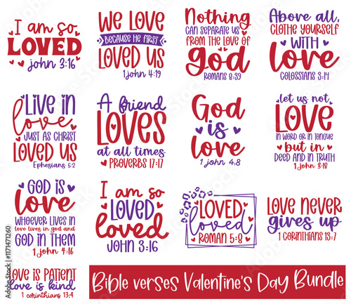 Bible verses Valentine’s Day Bundle, Bible verses About Love, Valentines day, Art & Illustration