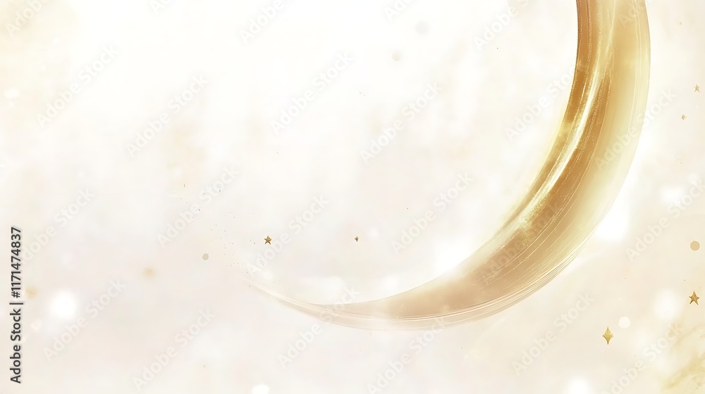 Abstract Golden Swirl with Sparkling Stars Background Abstract Golden Swirl with Sparkling Stars Background