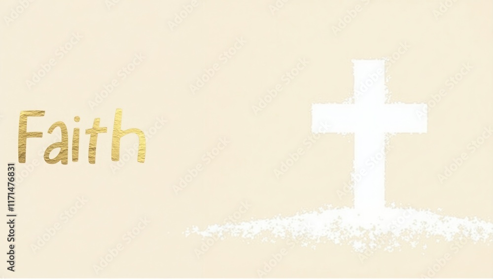 Obraz premium Faith and Minimalism: Spiritual Gold Cross