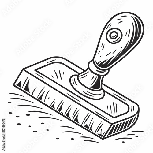 ink pad. in hand drawn doodle style. Sketch. Isolated on a white background. Vector illustration