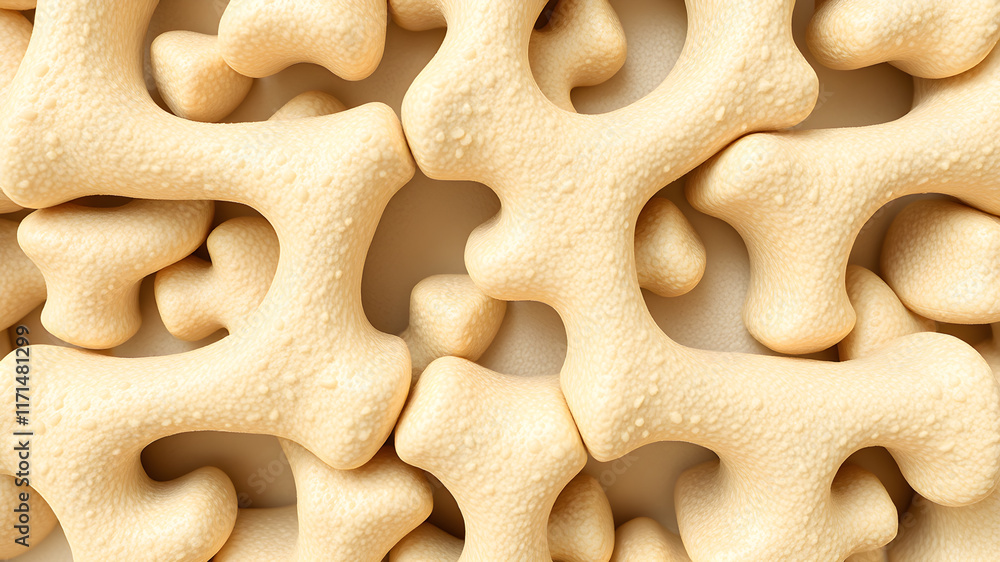 3D Bone Structure Sponge Medical background pattern tissue close up. Generative AI 3D Bone Structure Sponge Medical background pattern tissue close up. Generative AI