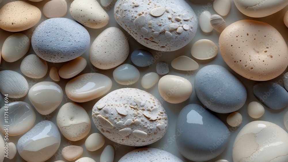 Smooth Stones in Blue, Gray, and Beige Smooth Stones in Blue, Gray, and Beige