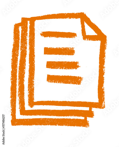Paper Stack Paper And Document Related Icons Crayon Chalk Drawing Vector