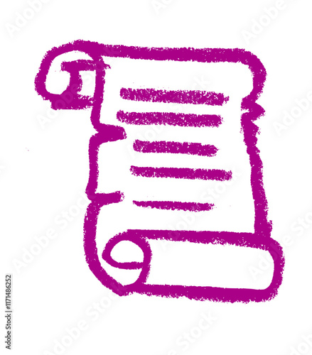 Rolled Up Old Paper Paper And Document Related Icons Crayon Chalk Drawing Vector