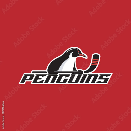 penguin hockey club mascot logo