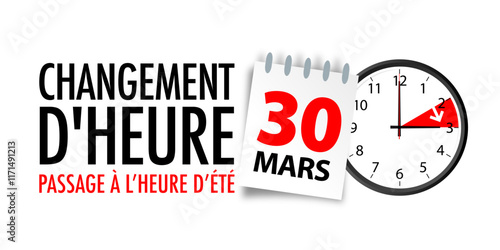 Changement d'heure 2025 / heure d'été : dimanche 30 mars