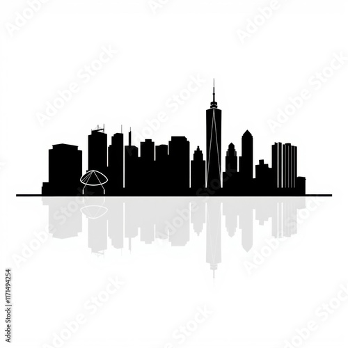 Wallpaper Mural City skyscrapers skyline buildings architecture skyline silhouette  Torontodigital.ca