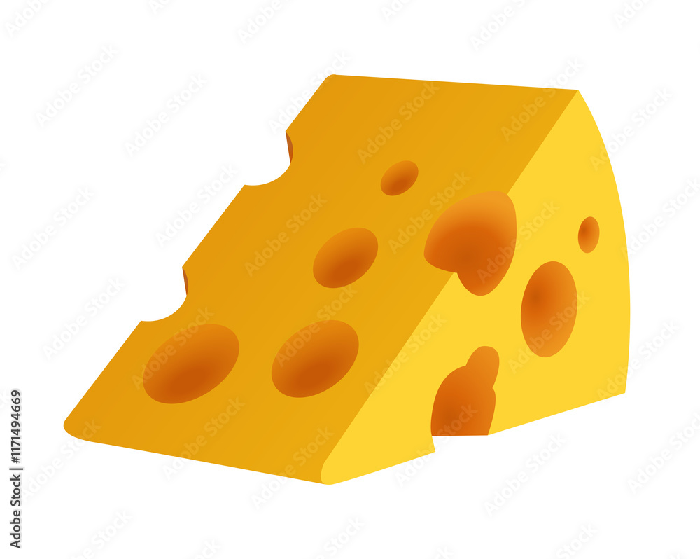 Wedge of yellow orange cheese icon with holes Wedge of yellow orange cheese icon with holes