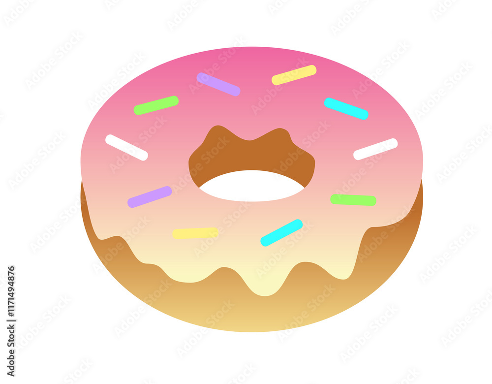 Isolated gradient pink sweet snack dessert donut icon
