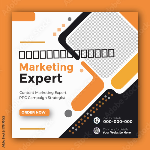 Digital marketing and corporate business promotion social media post design banner template