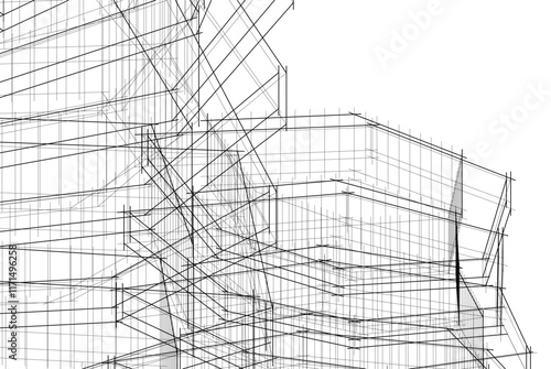 abstract architecture vector 3d illustration