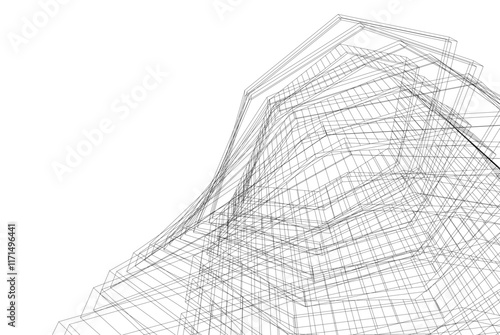 abstract architecture vector 3d illustration