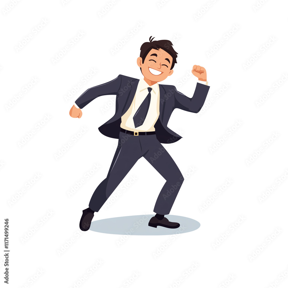 Energetic Businessman Dancing in a Suit on White Background Full Body Office Worker Celebrating Career Success in Dynamic Action
Energetic Businessman Dancing in a Suit on White Background Full Body Office Worker Celebrating Career Success in Dynamic Action