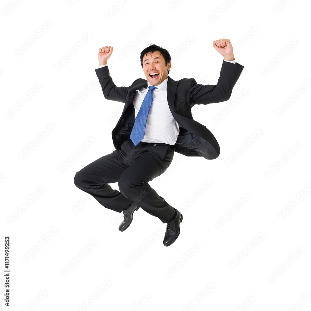 Energetic Businessman Dancing in a Suit on White Background Full Body Office Worker Celebrating Career Success in Dynamic Action
Energetic Businessman Dancing in a Suit on White Background Full Body Office Worker Celebrating Career Success in Dynamic Action