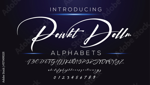 Classic typography serif font. Uppercase, lowercase, ligatures, ampersand, alternate, and number. Vector illustration word. Lettering Minimal Fashion Designs Romance Elegant.