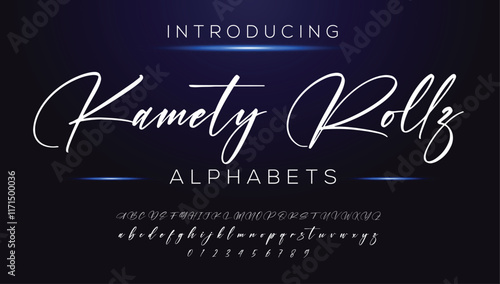 Classic typography serif font. Uppercase, lowercase, ligatures, ampersand, alternate, and number. Vector illustration word. Lettering Minimal Fashion Designs Romance Elegant.