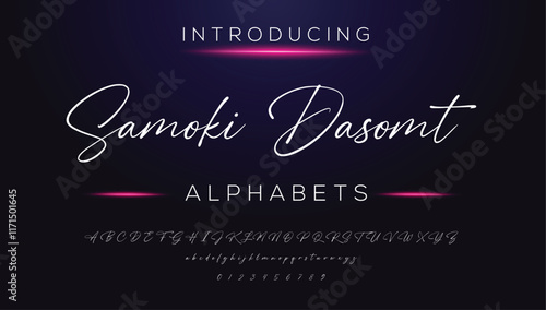 Classic typography serif font. Uppercase, lowercase, ligatures, ampersand, alternate, and number. Vector illustration word. Lettering Minimal Fashion Designs Romance Elegant.