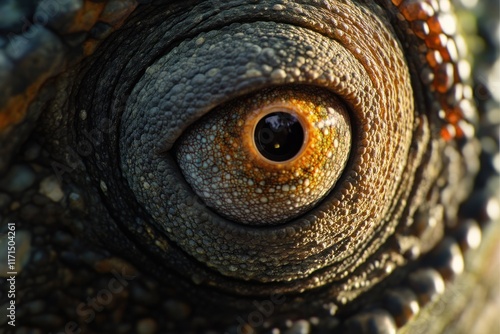 Wallpaper Mural A close-up of a chameleon's eye showcasing its vibrant colors and intricate textures Torontodigital.ca