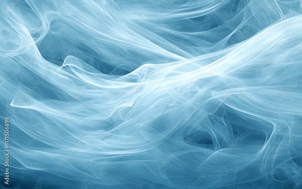 Fototapeta premium Abstract blue smoke swirls background.