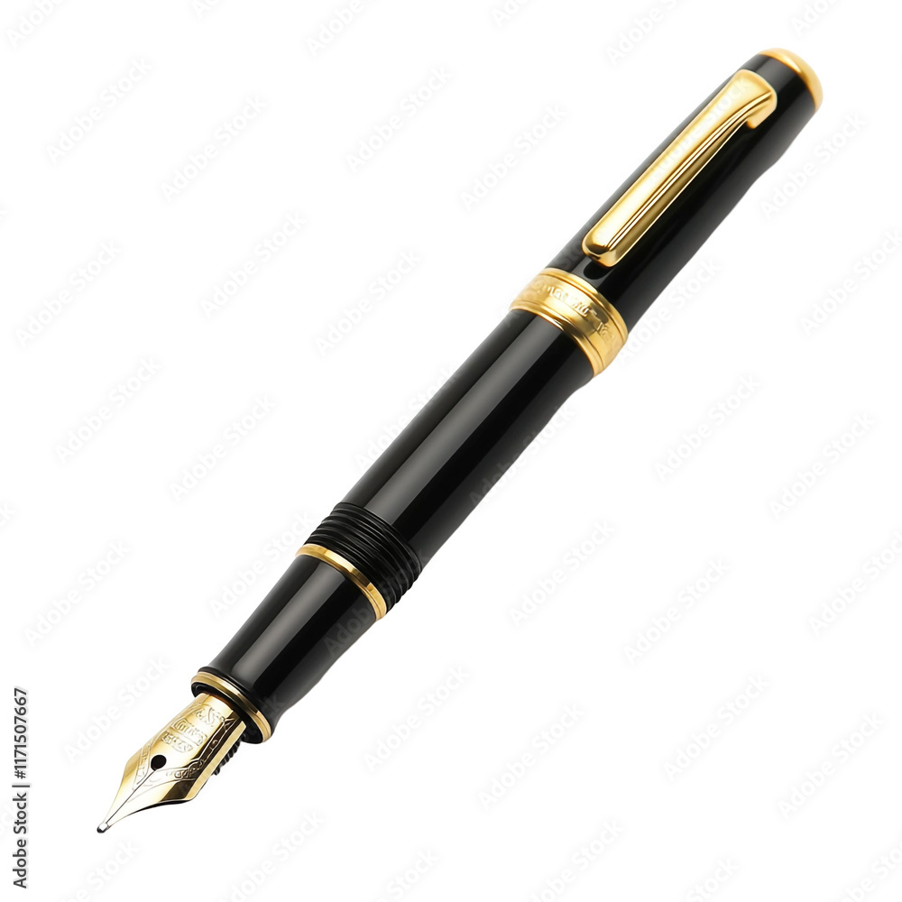 Naklejka premium Black and Gold Fountain Pen