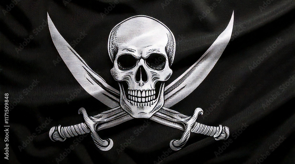 Fototapeta premium classic Jolly Roger pirate flag