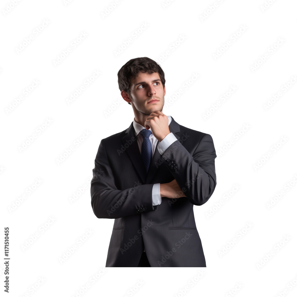 Young Businessman in Professional Attire Deep in Thought Full-Body PNG for Transparent Background
Young Businessman in Professional Attire Deep in Thought Full-Body PNG for Transparent Background