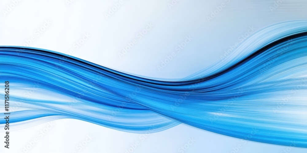 Fototapeta premium Abstract waves, flowing curves, light blue and white gradient, smooth lines, transparent layers, fluid motion, minimalist design, soft blending, ethereal atmosphere, gentle ripples, aquatic theme, sea