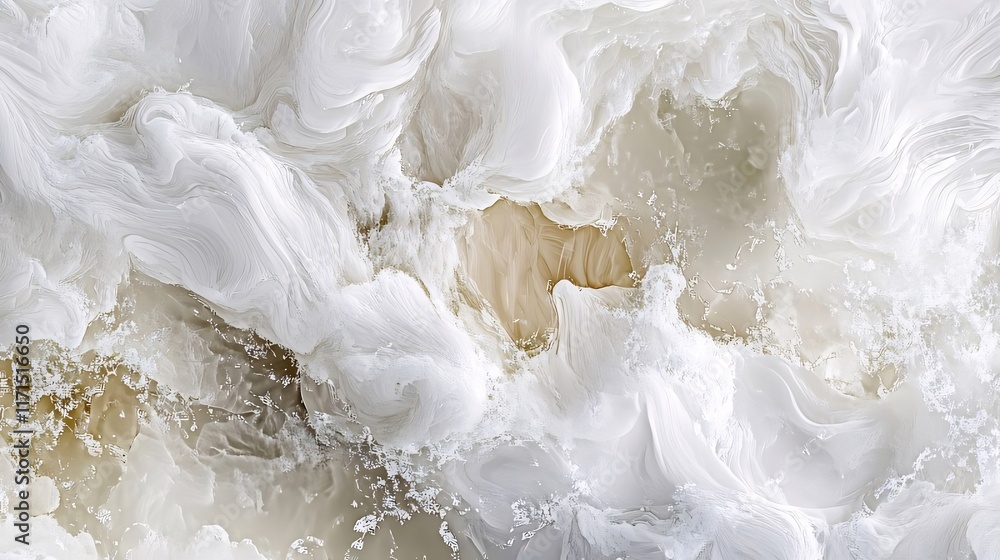 Abstract swirling white and beige fluid texture. Abstract swirling white and beige fluid texture.