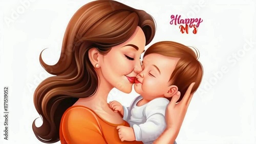 Loving Mother Holding Baby in White on Mother's Day