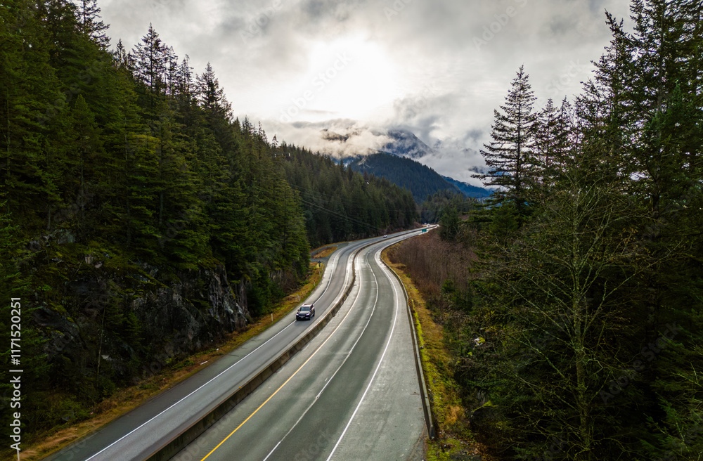 Scenic Drive Along Sea to Sky Highway in Beautiful British Columbia, Canada Scenic Drive Along Sea to Sky Highway in Beautiful British Columbia, Canada