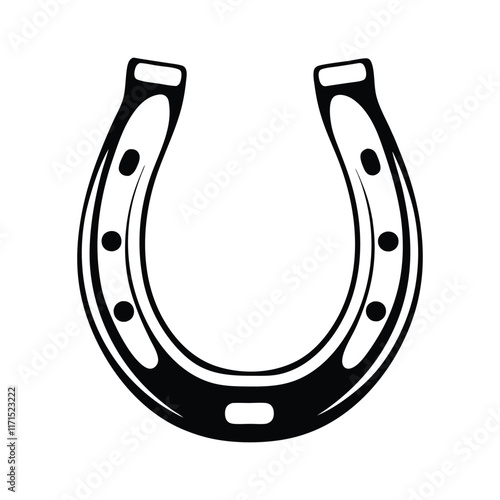 Horseshoe silhouette icon vector illustration on white background