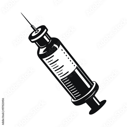 Vector illustration of injection silhouette on white background