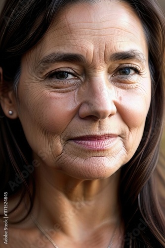 close up portrait of a mature woman