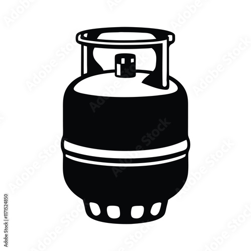 Vector illustrations of a gas tank silhouette on white background