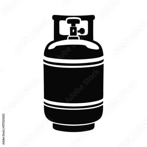 Vector illustrations of a gas tank silhouette on white background