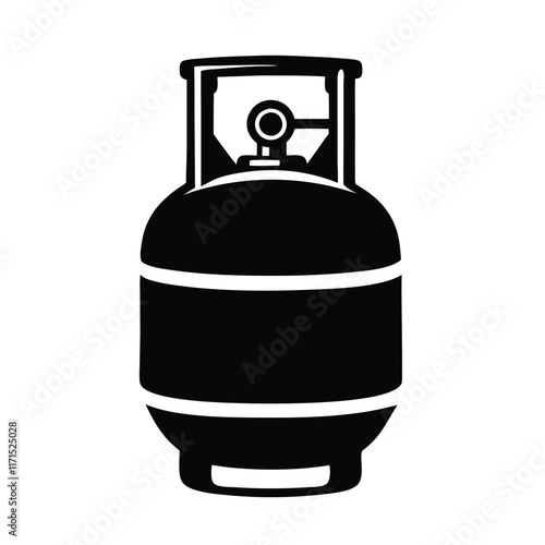 Vector illustrations of a gas tank silhouette on white background