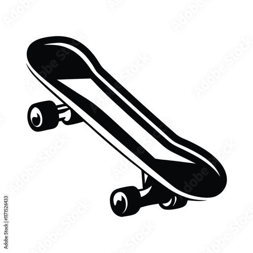 Vector illustration of a skateboard silhouette on a white background