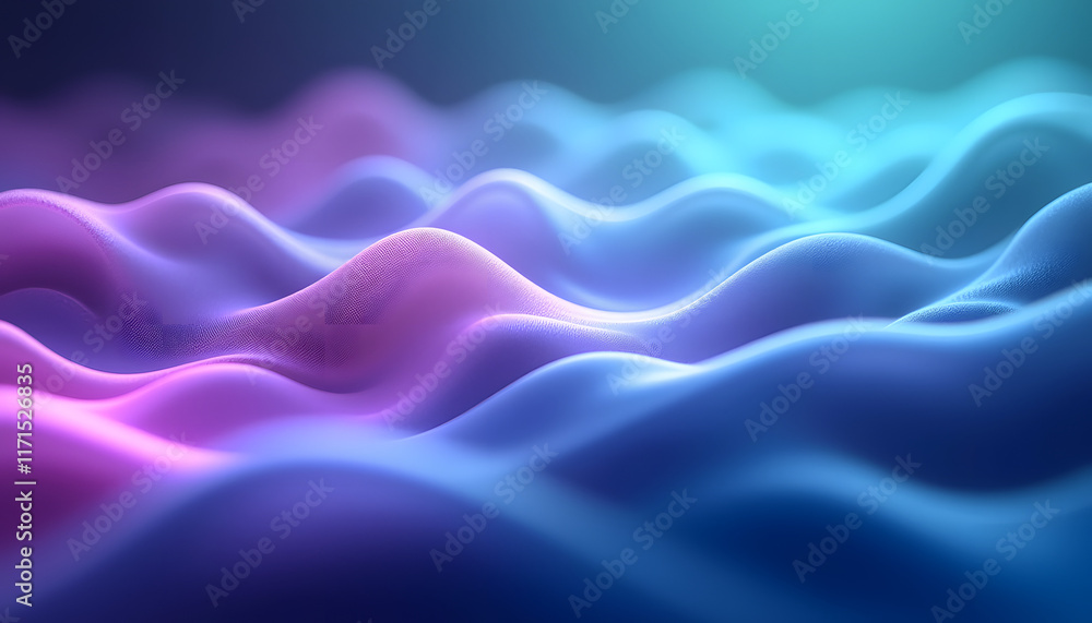 Obraz premium Emotional Waves: An abstraction featuring waves of color that flow seamlessly into each other, conveying a range of emotions, from calm to excitement, through textures, gradients and unexpected combi