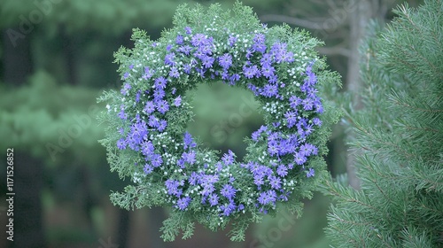 of statice in a memorial wreath, highlighting their significance in remembrance ceremonies. | Statice  photo