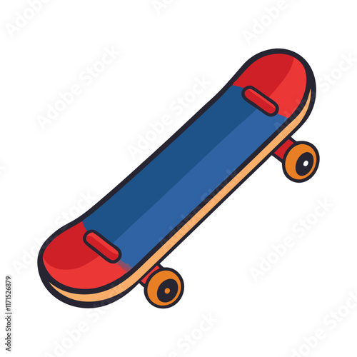 Vector skateboard illustration on a white background