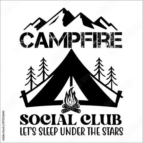 Campfire social club let’s sleep under the stars SVG Design
