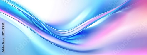 Abstract fluid waves, vibrant blue and pink gradients, smooth curves, glossy reflective surface, dynamic flow, ethereal lighting, futuristic design, digital art, high contrast, 3D render, ultra high d photo