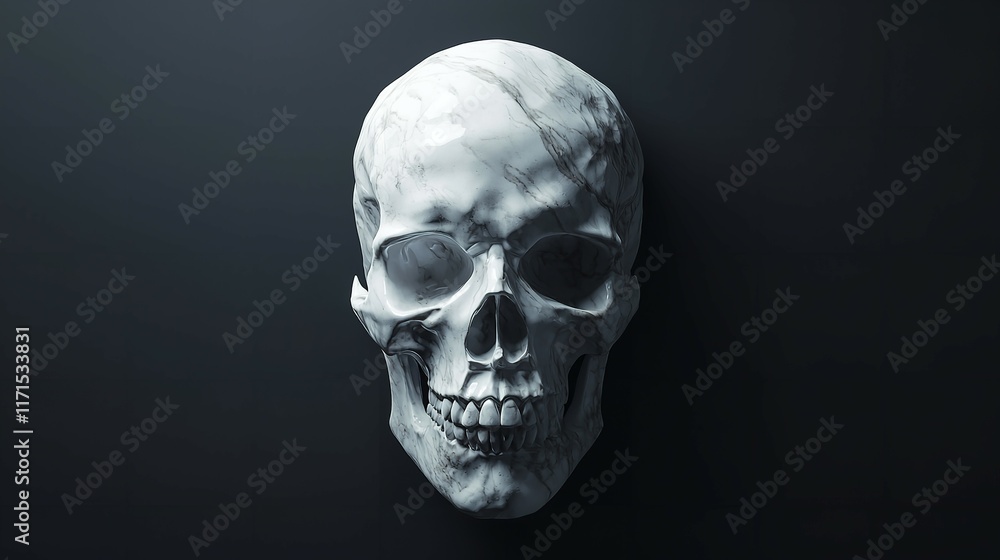 Fototapeta premium Skull with black background.