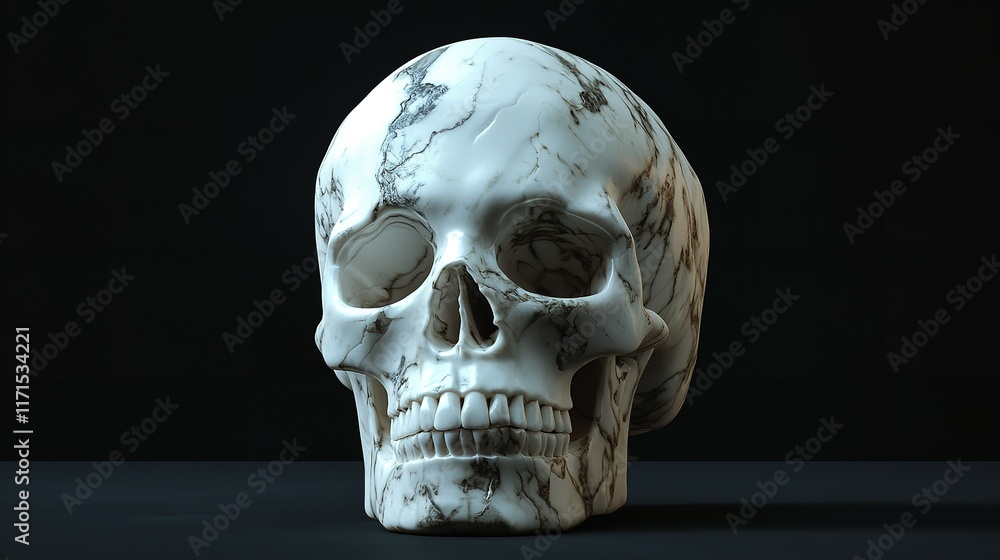 Fototapeta premium Skull with black background.