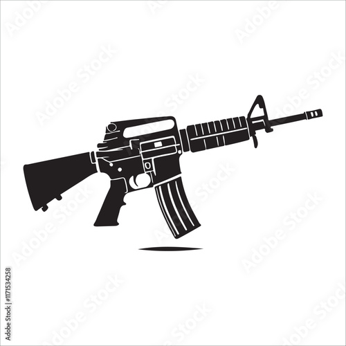 Rifles Silhouette Vector Art Illustration photo