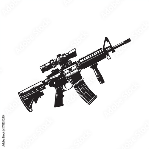 Rifles Silhouette Vector Art Illustration photo