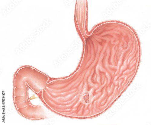 Schilderij op canvas Anatomical image depicting normal stomach - acid in stomach