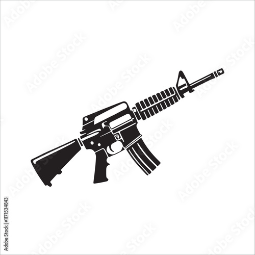 Rifles Silhouette Vector Art Illustration photo